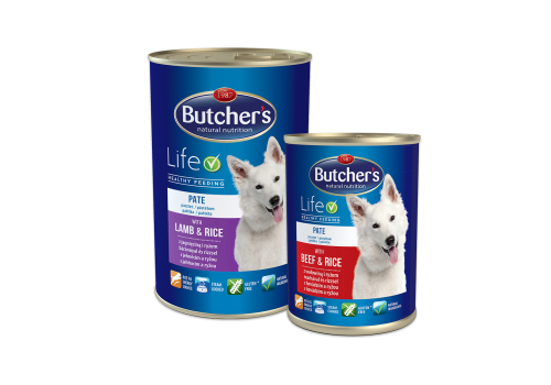 Przykładowe etykiety marki Butcher's przed rebrandingiem