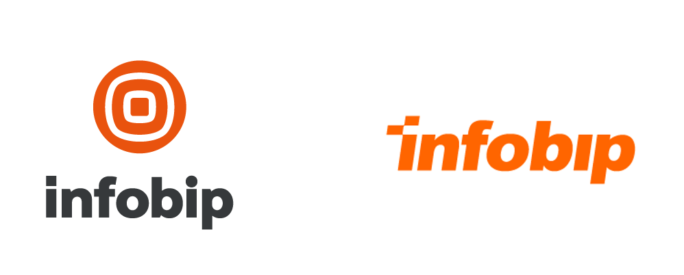 Nowe i stare logo firmy Infobip