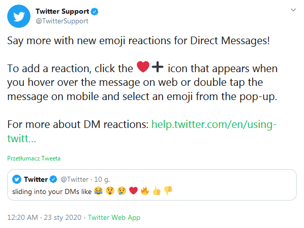 screenshot - Twitter Support