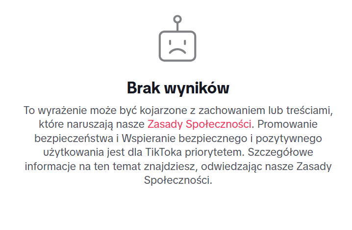 Komunikat TikToka nt. szon patroli