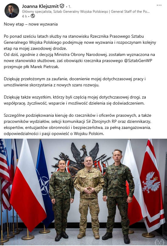 Joanna Klejszmit na LinkedInie