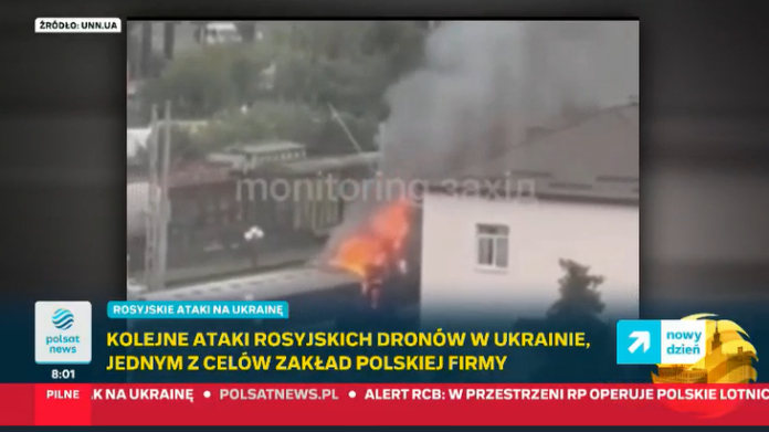 Polsat o ataku rosyjskiego drona na pociąg