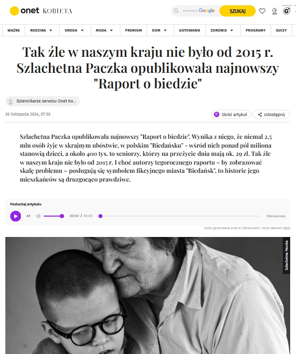 Artykuł o Biedańsku w Onet Kobieta