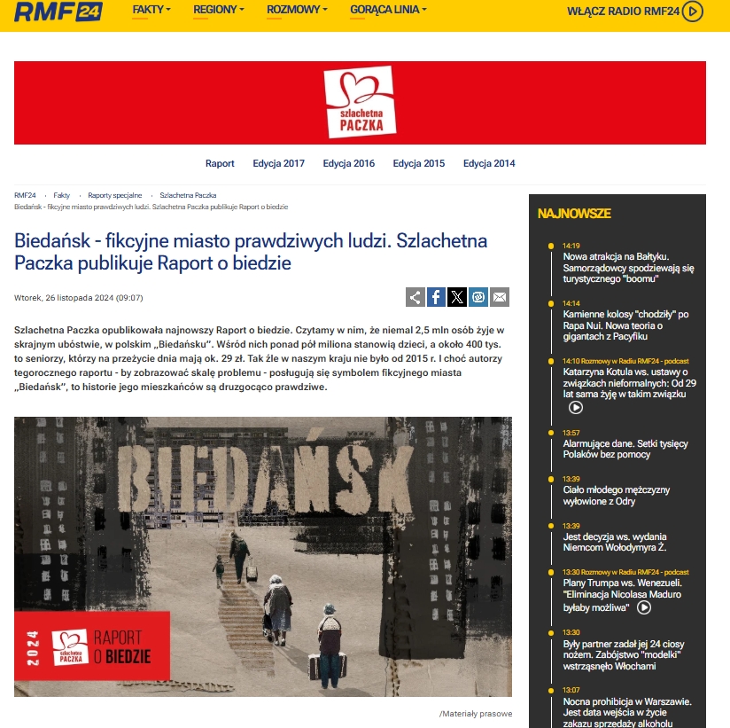 Artykuł o Biedańsku w RMF24