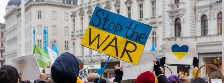 Protest przeciwko wojnie w Ukrainie
