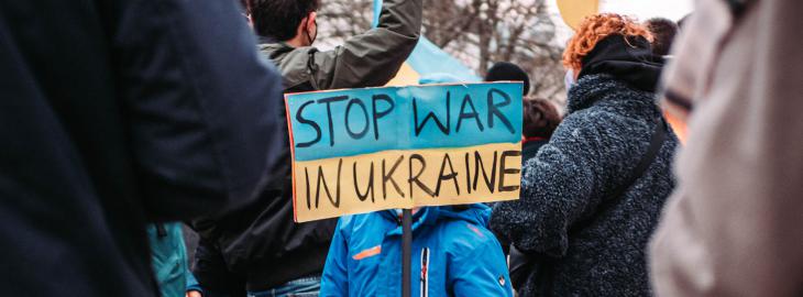 Protest przeciwko wojnie w Ukrainie